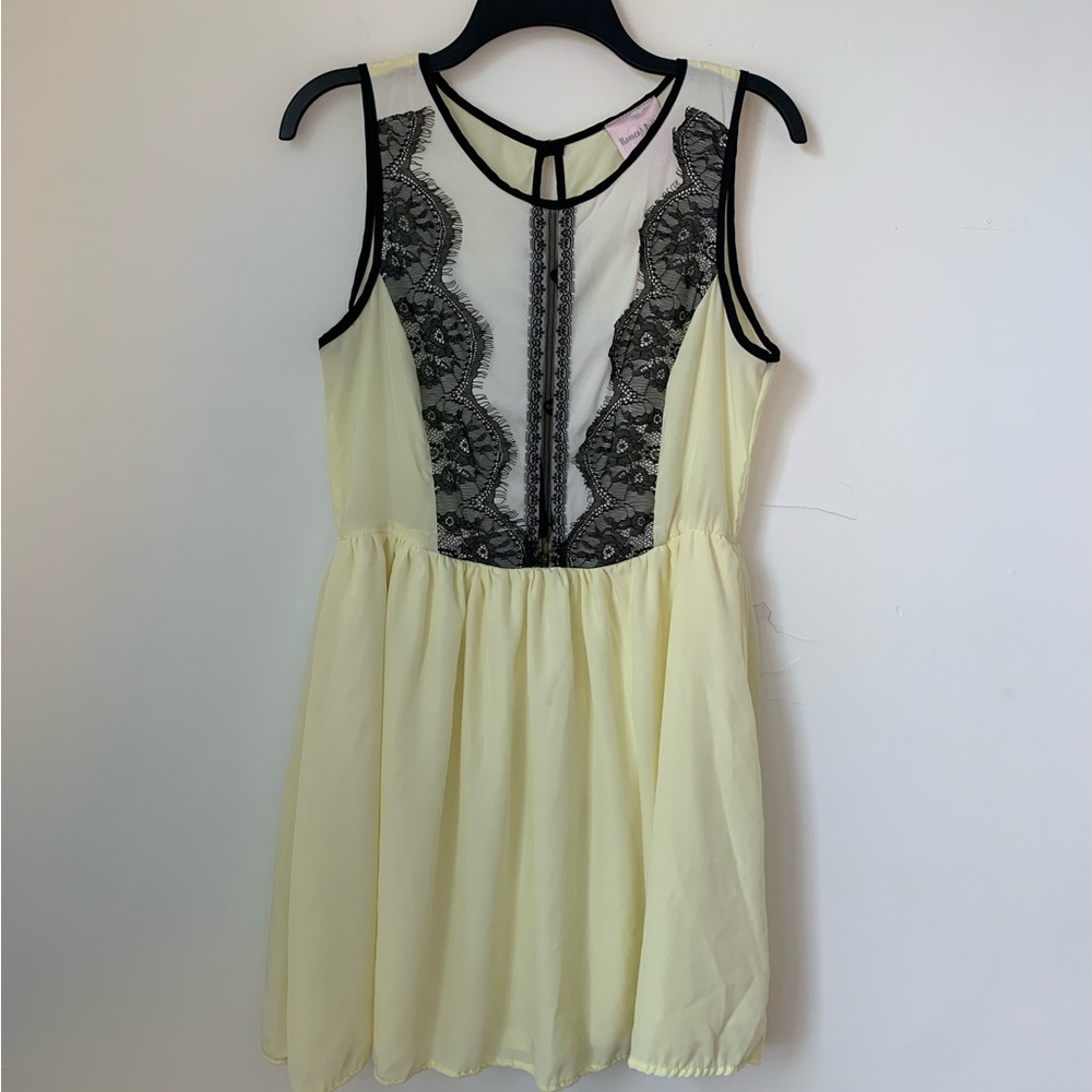 Romeo & Juliet Couture Satin Lace Coquette Mini Dress